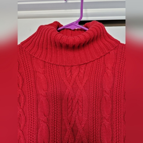 Willi Smith Women's Turtleneck 100% Cotton Sweater Cozy Knit Red Medium - Picture 6 of 10